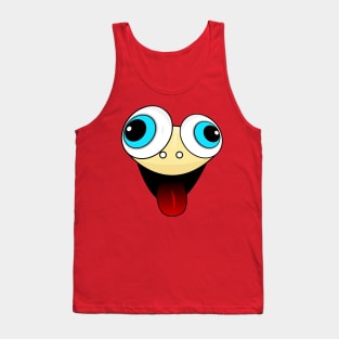 Outer Space Funny Face Cartoon Emoji Tank Top